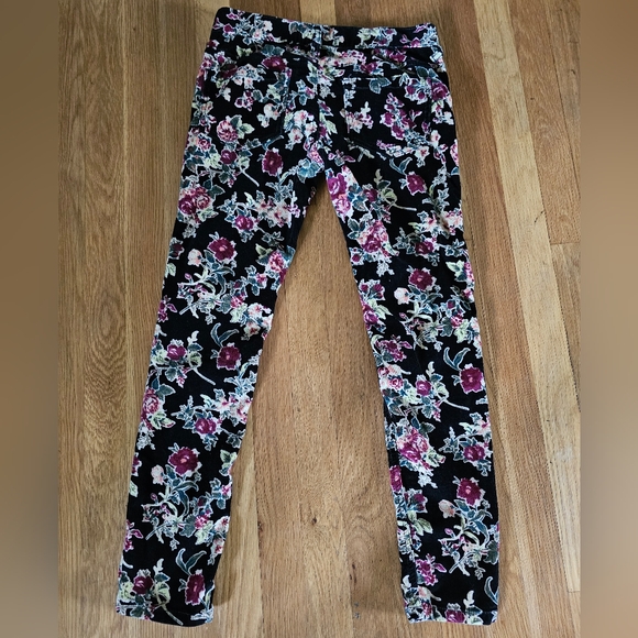 Free People Floral Corduroy Stretch Pants Women's Size 28" Waist X 26" Inseam - Picture 3 of 15